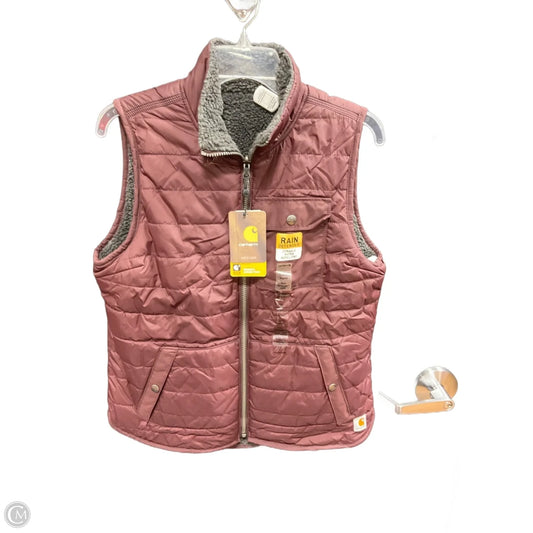 Vest Puffer & Quilted By Carhartt In Maroon, Size: S