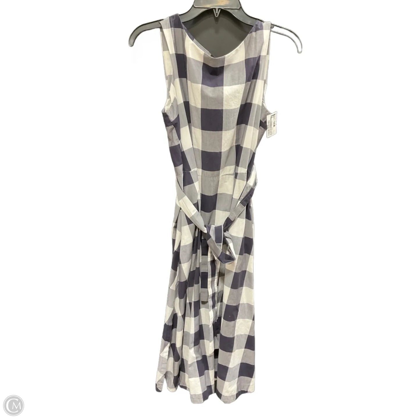 Dress Casual Midi By Ann Taylor In Blue & Cream, Size: M