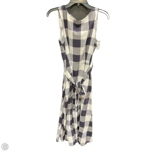 Dress Casual Midi By Ann Taylor In Blue & Cream, Size: M