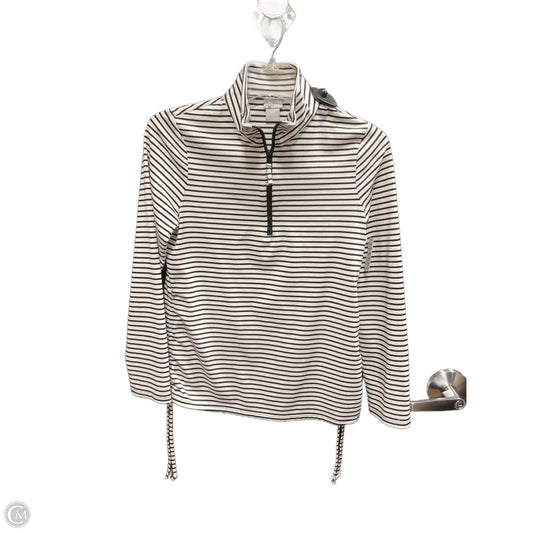 Athletic Top Long Sleeve Collar By Chicos In Striped Pattern, Size: Xs