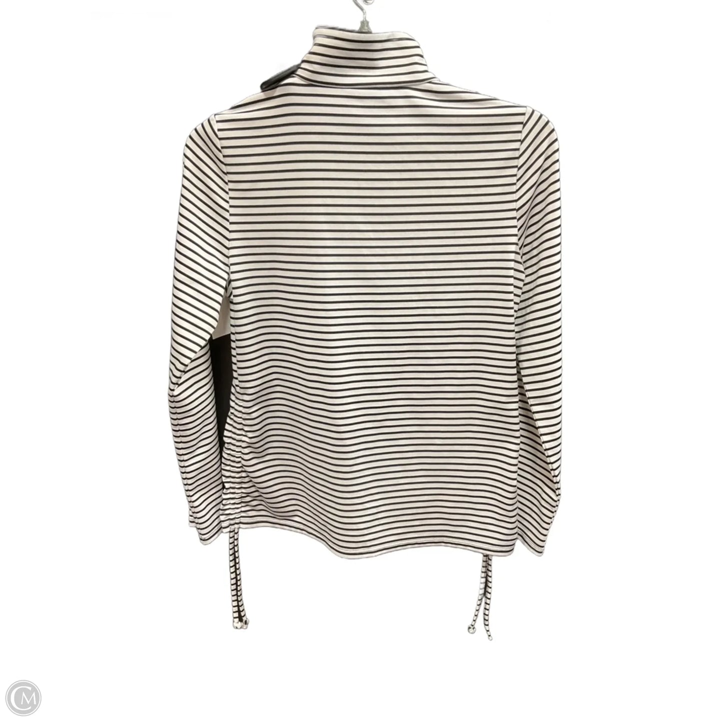 Athletic Top Long Sleeve Collar By Chicos In Striped Pattern, Size: Xs