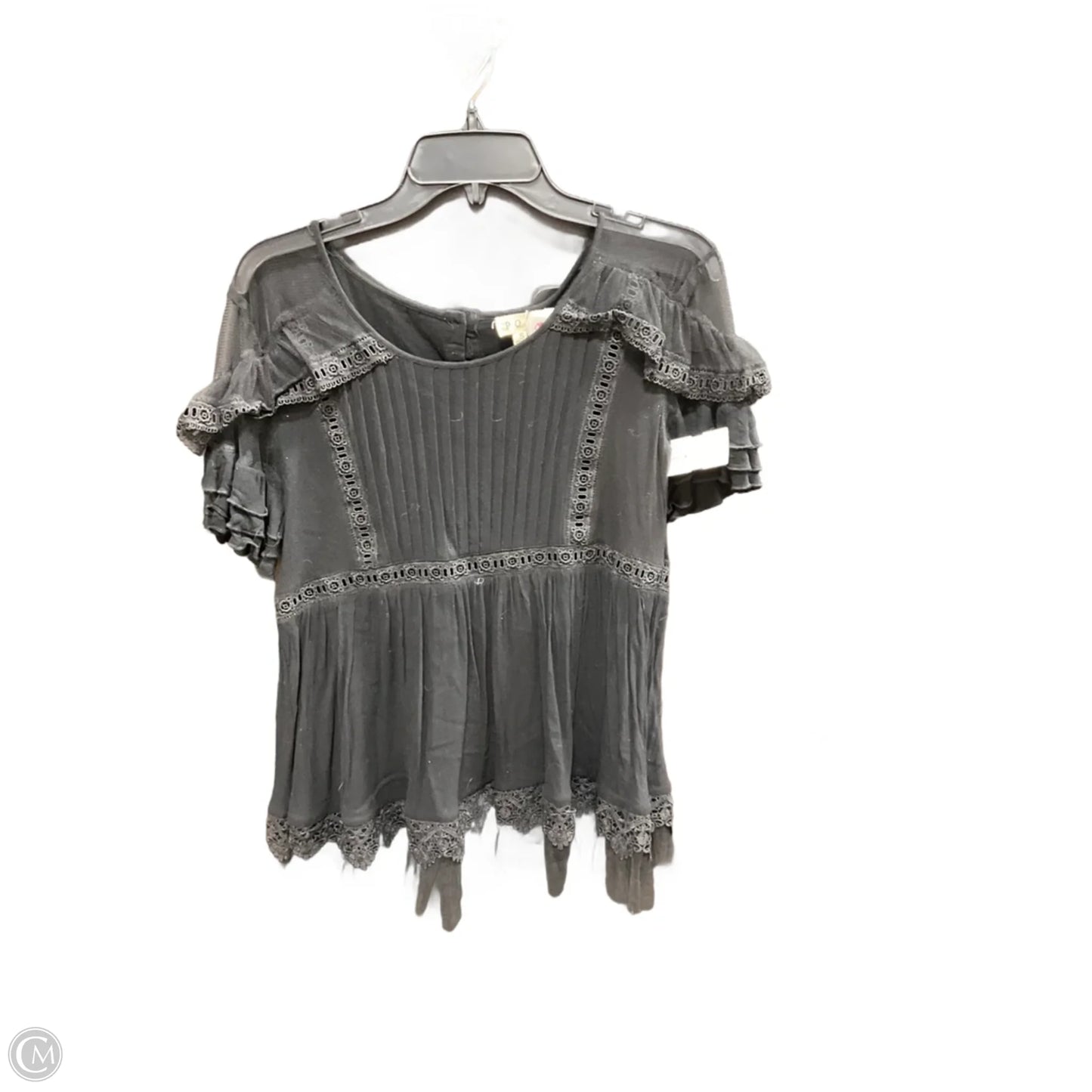 Top Short Sleeve By Pol In Black, Size: S