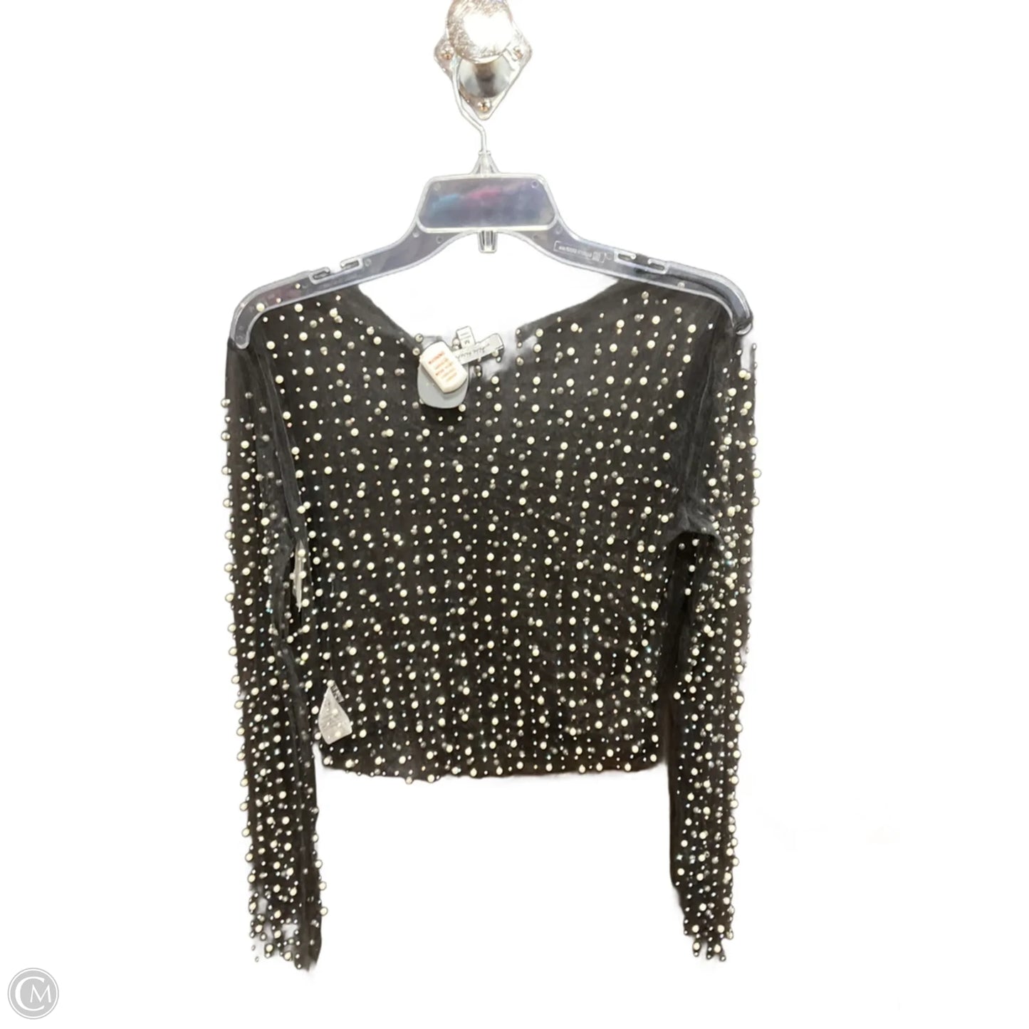 Top Long Sleeve By White Birch In Black & Silver, Size: M