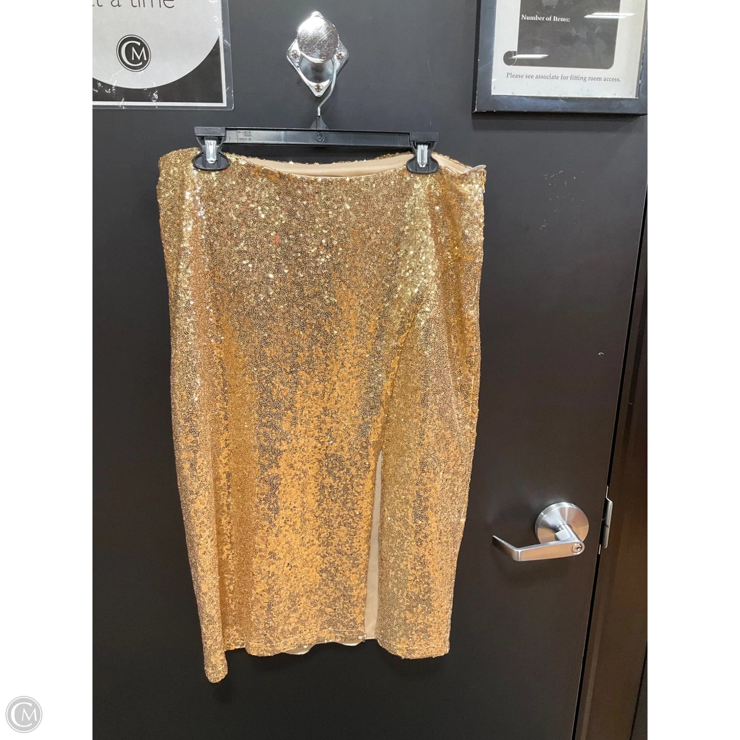 Skirt Midi By Premier Amour In Gold, Size: 1x