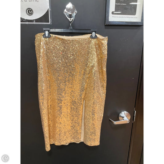 Skirt Midi By Premier Amour In Gold, Size: 1x