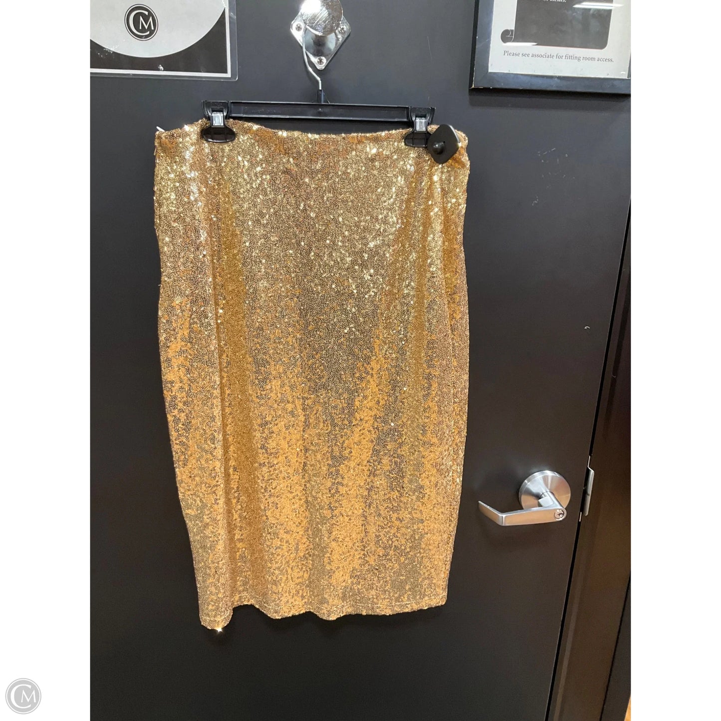 Skirt Midi By Premier Amour In Gold, Size: 1x