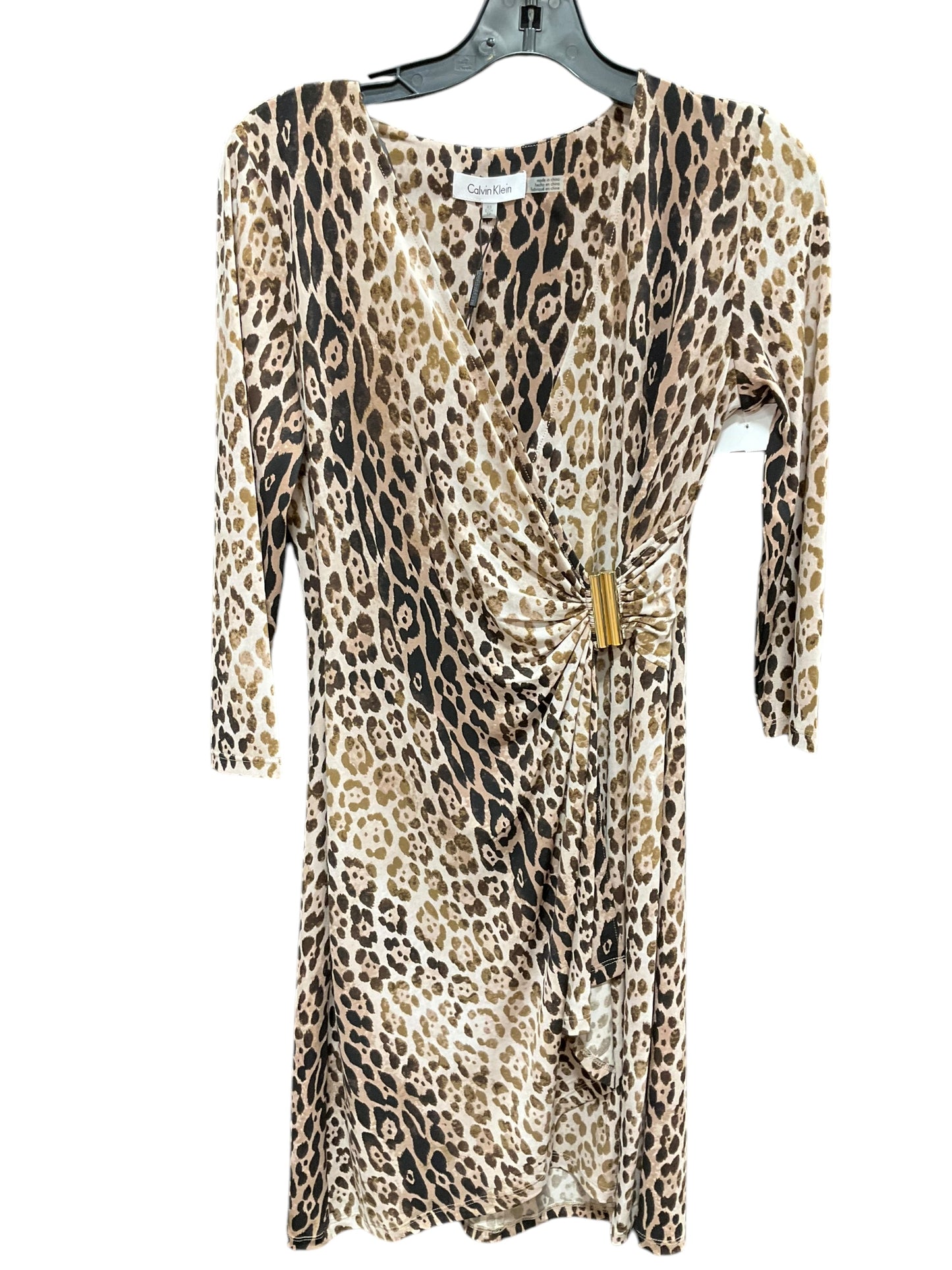 Dress Casual Short By Calvin Klein In Animal Print, Size: Xs