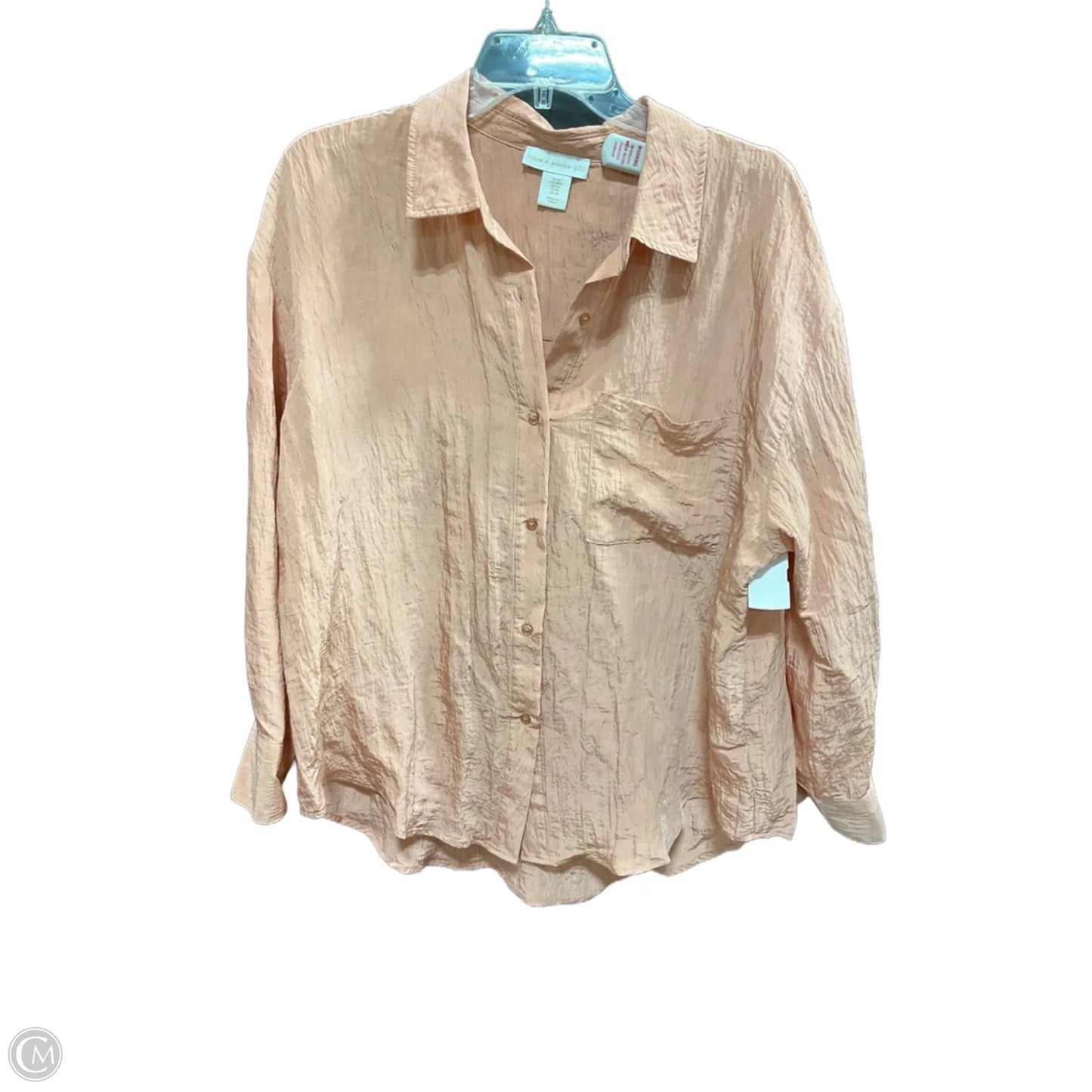 Blouse Long Sleeve By House Of Harlow In Peach, Size: M