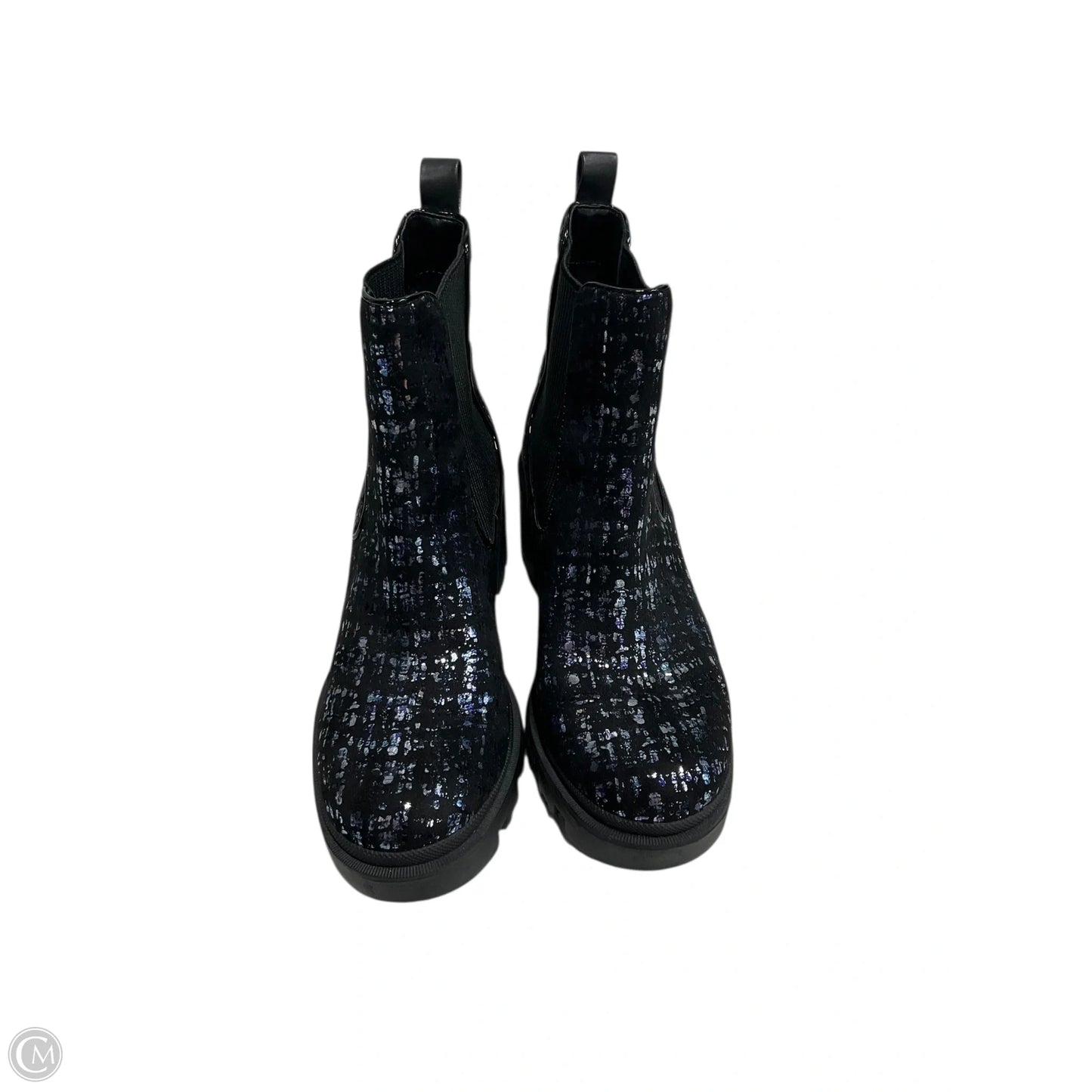 Boots Ankle Heels By Betsey Johnson In Black & Blue, Size: 7.5
