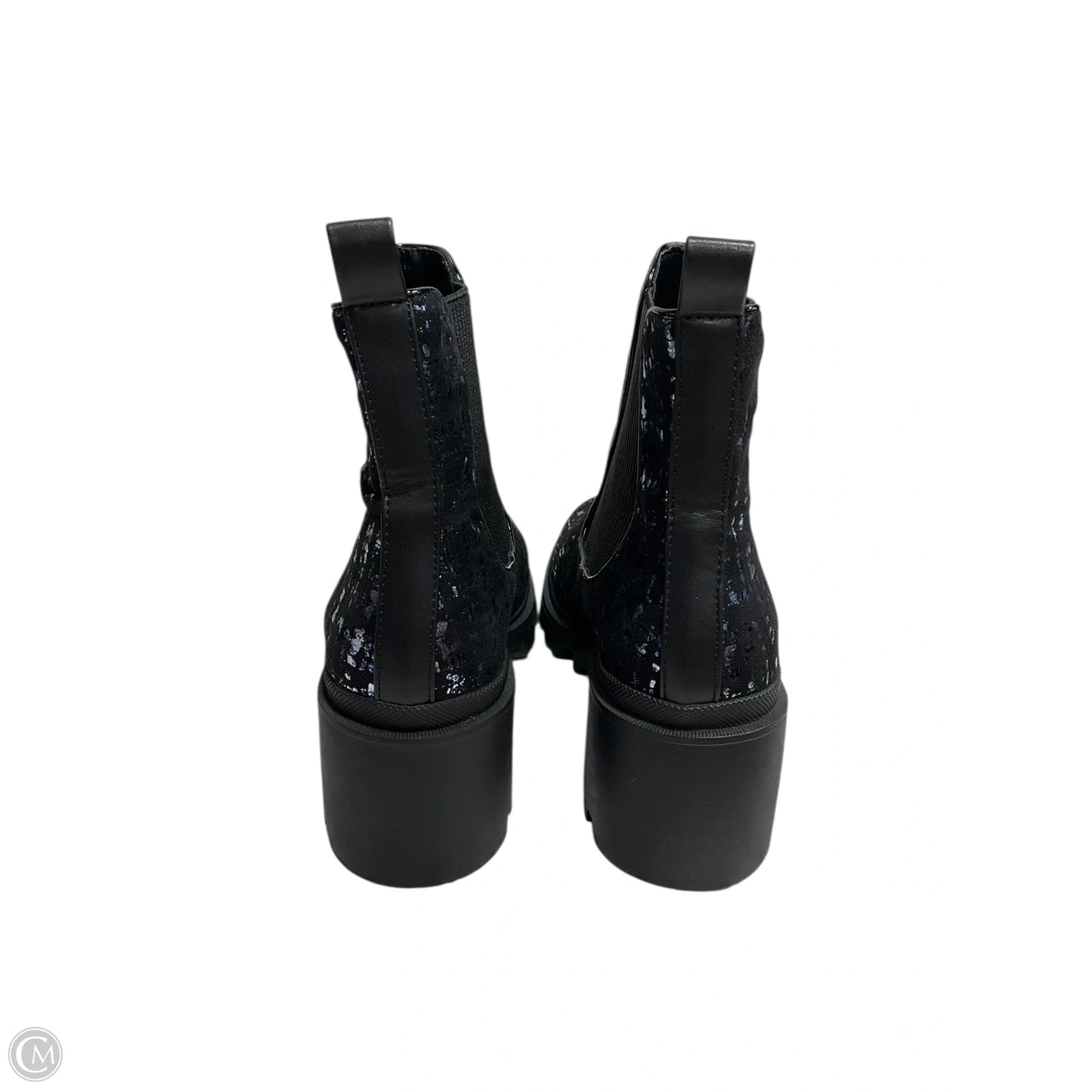 Boots Ankle Heels By Betsey Johnson In Black & Blue, Size: 7.5