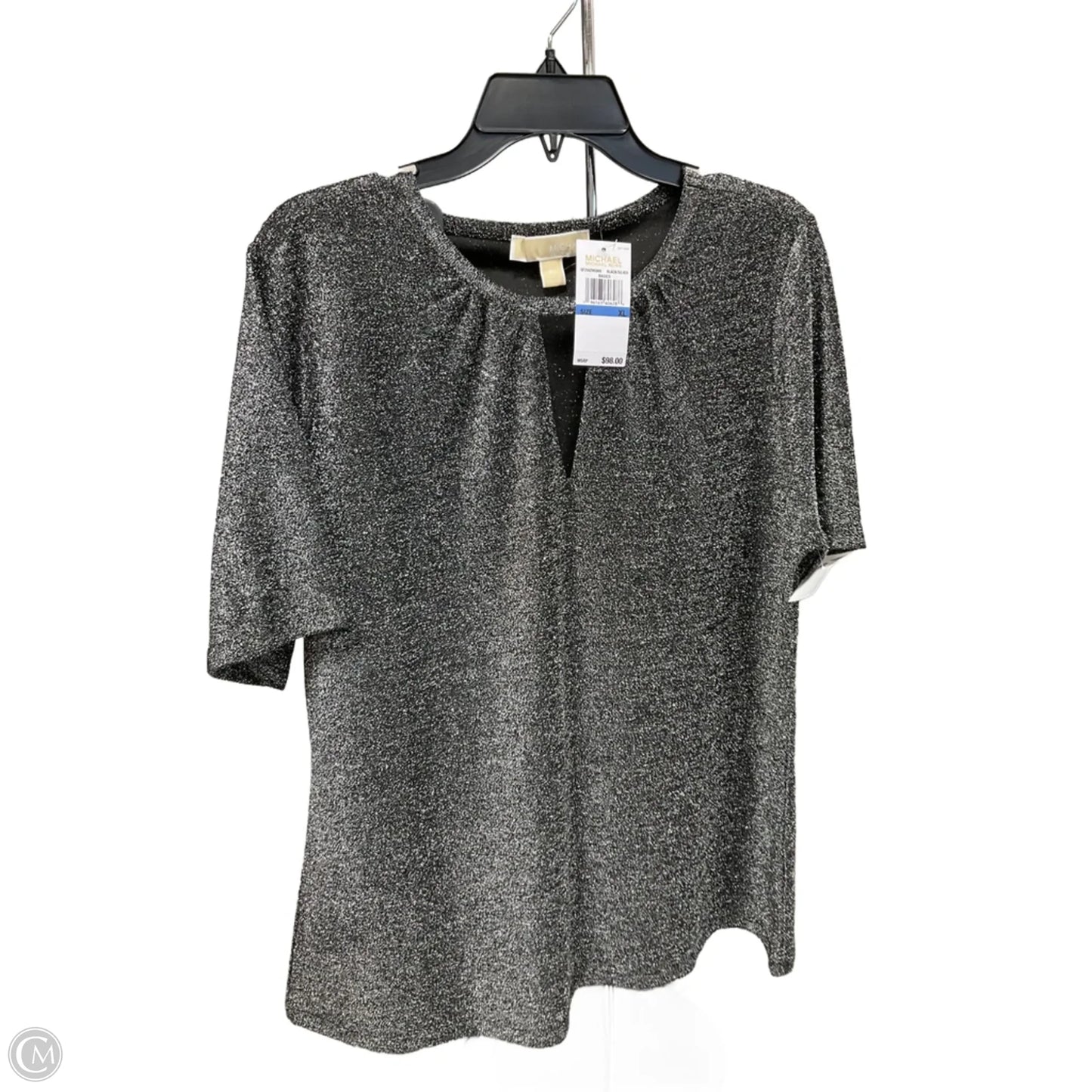 Top Short Sleeve By Michael By Michael Kors In Silver, Size: Xl