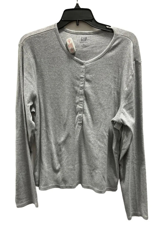 Top Long Sleeve Basic By Gap In Grey, Size: Xxl