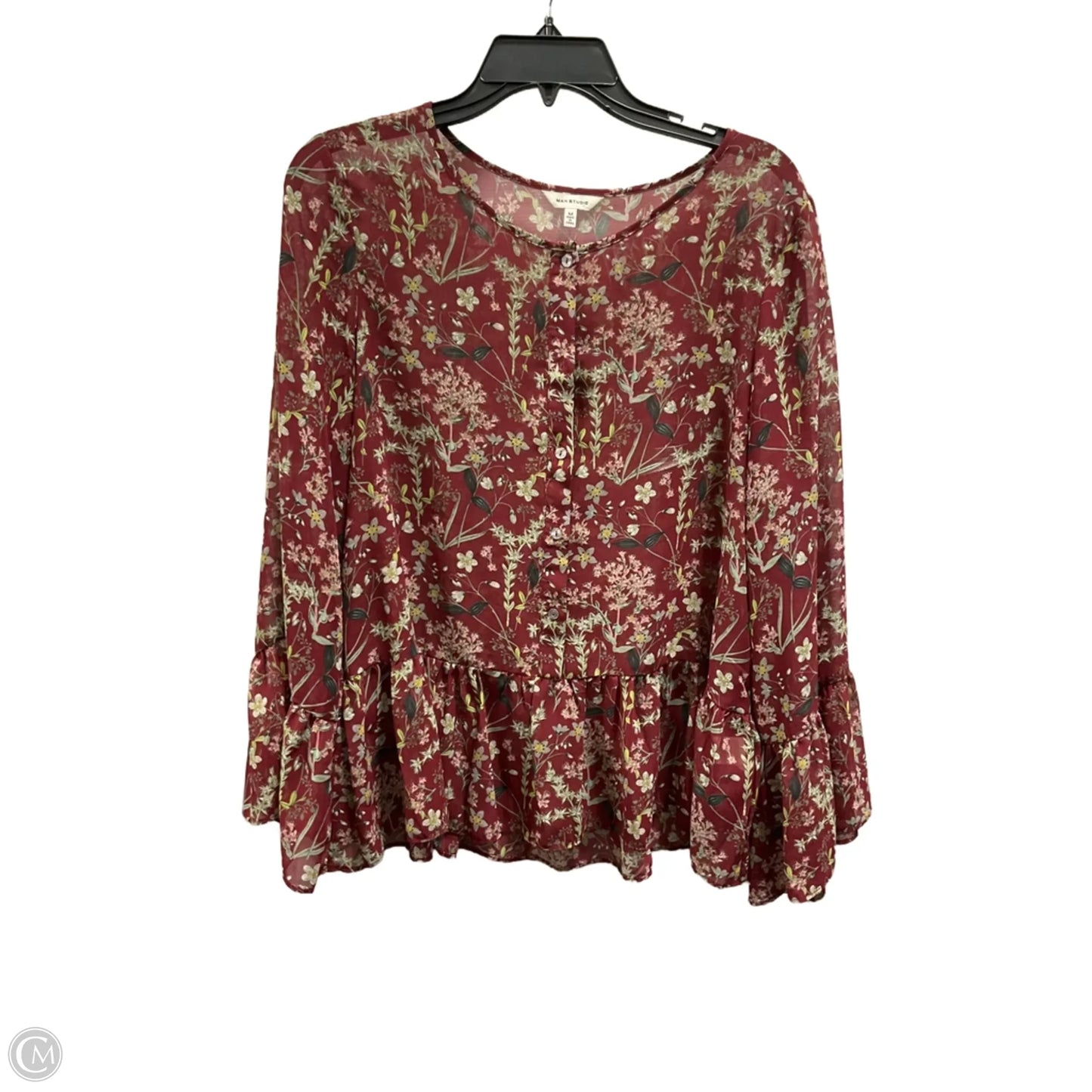 Top Long Sleeve By Max Studio In Floral Print, Size: M
