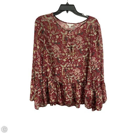 Top Long Sleeve By Max Studio In Floral Print, Size: M