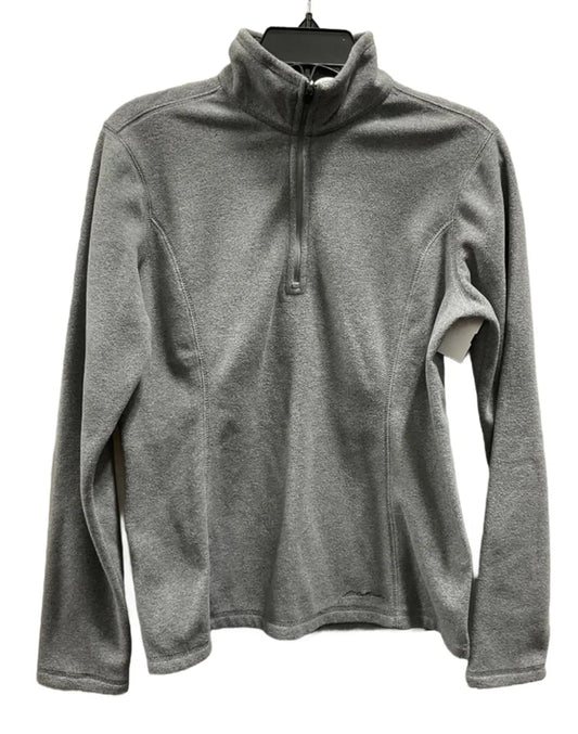 Athletic Top Long Sleeve Collar By Eddie Bauer In Grey, Size: S