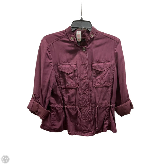 Jacket Shirt By White House Black Market In Maroon, Size: 8