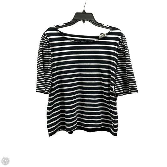 Top Short Sleeve By Talbots In Striped Pattern, Size: Xl
