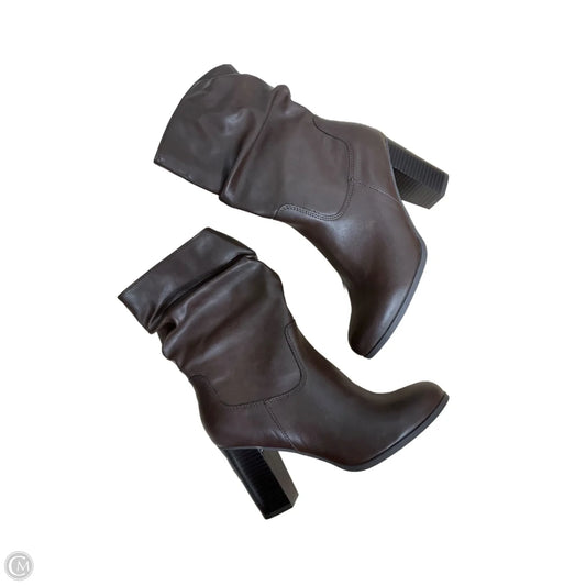 Boots Ankle Heels By Style And Company In Brown, Size: 8