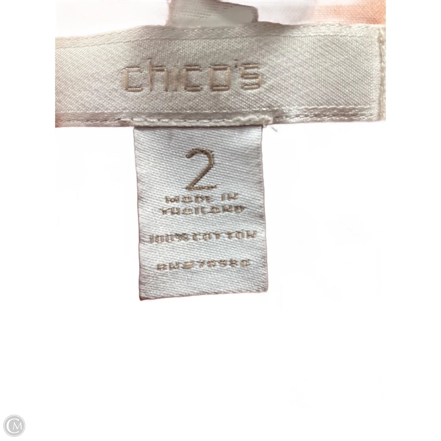 Blouse Short Sleeve By Chicos In Peach, Size: L