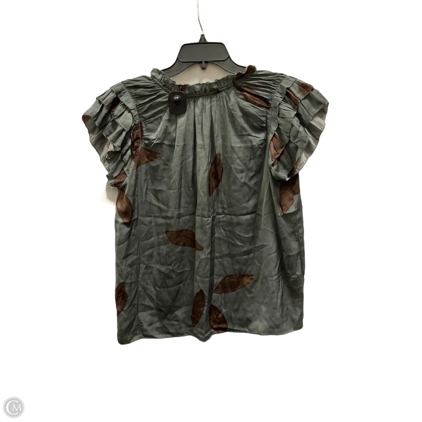 Top Short Sleeve By Grade & Gather In Grey, Size: S