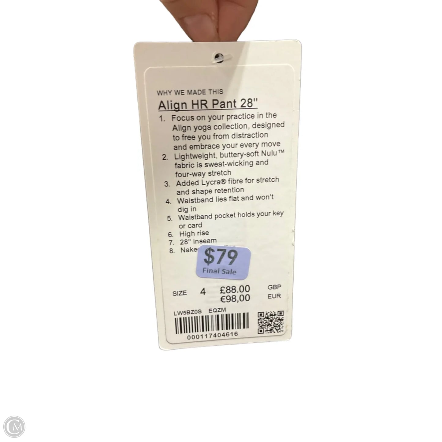 Athletic Leggings By Lululemon In Black, Size: 4