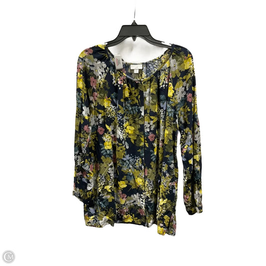 Top Long Sleeve By J. Jill In Floral Print, Size: Xl