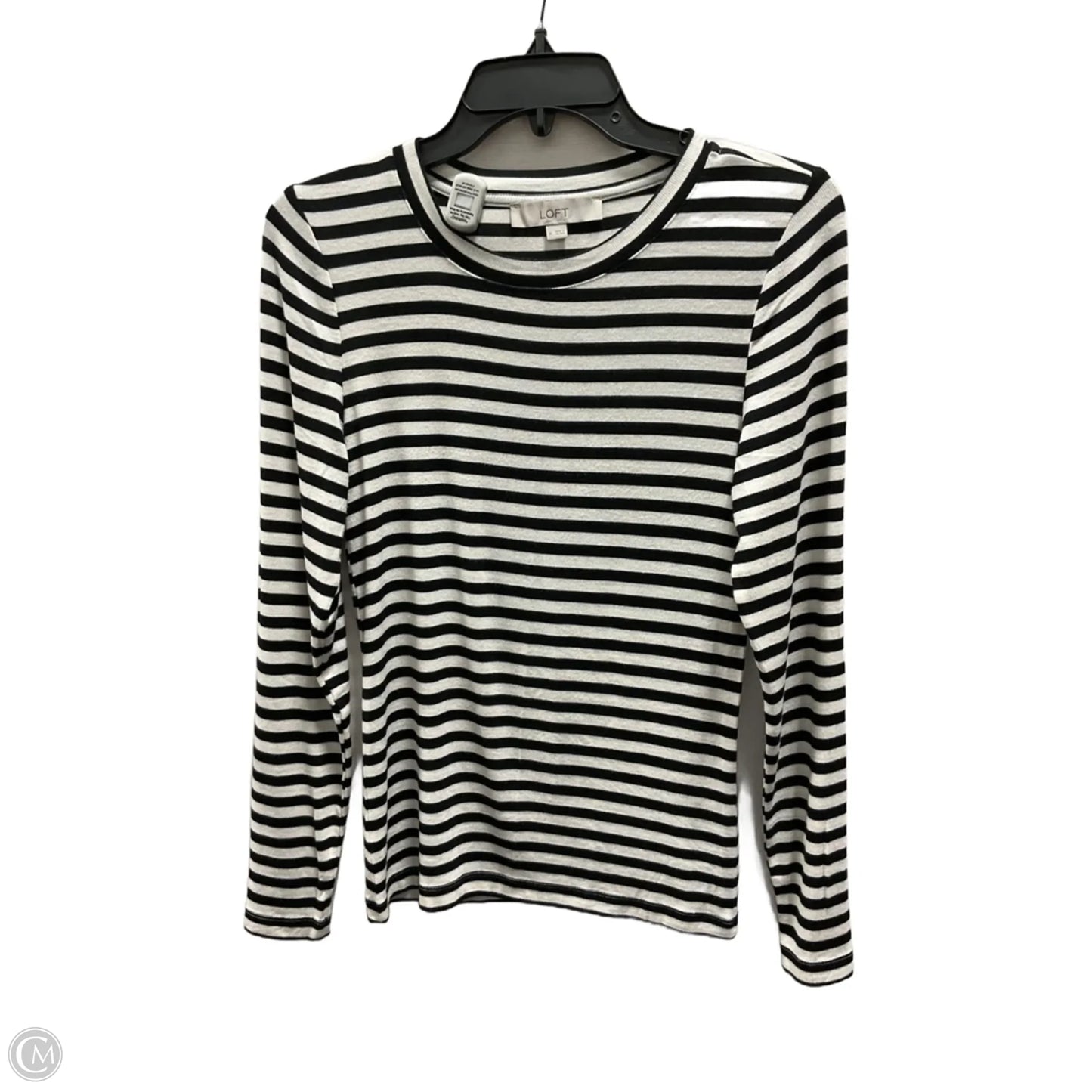 Top Long Sleeve By Loft In Striped Pattern, Size: M