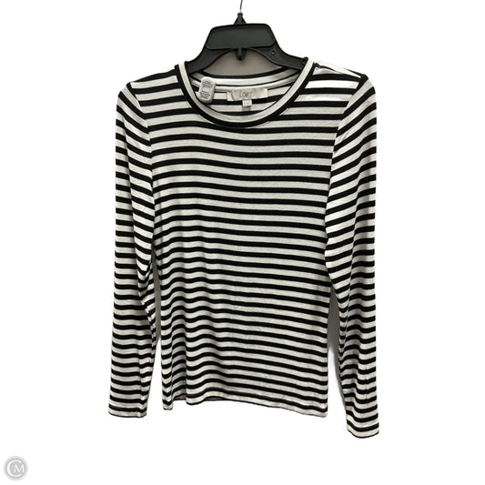 Top Long Sleeve By Loft In Striped Pattern, Size: M