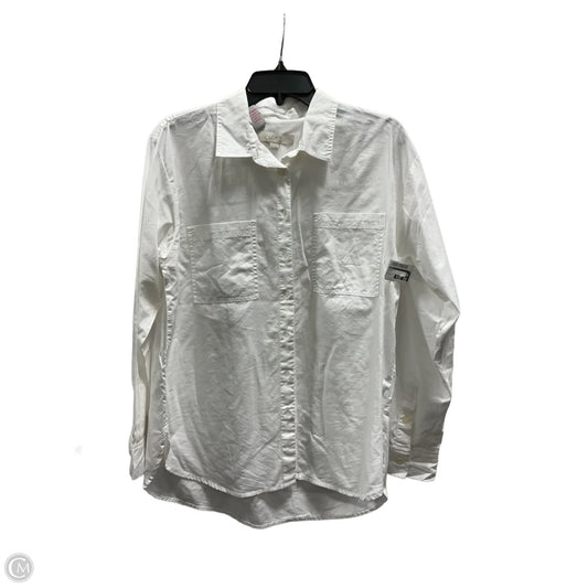 Blouse Long Sleeve By Loft In White, Size: M