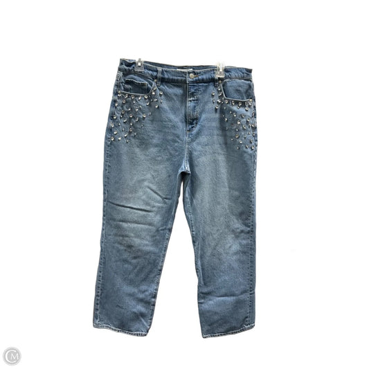 Jeans Wide Leg By Loft In Blue Denim, Size: 10