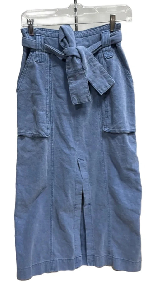 Skirt Midi By Free People In Blue Denim, Size: 0