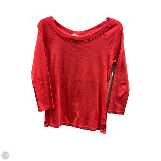 Top Long Sleeve Basic By Talbots In Orange, Size: Xs