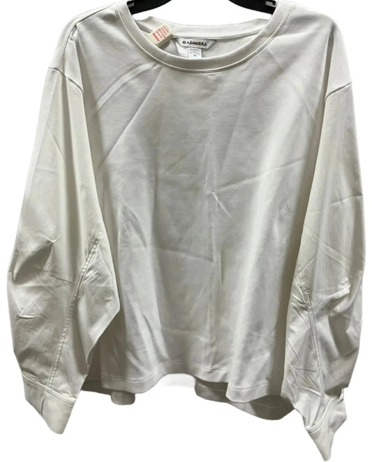 Athletic Top Long Sleeve Crewneck By Athleta In White, Size: 2x