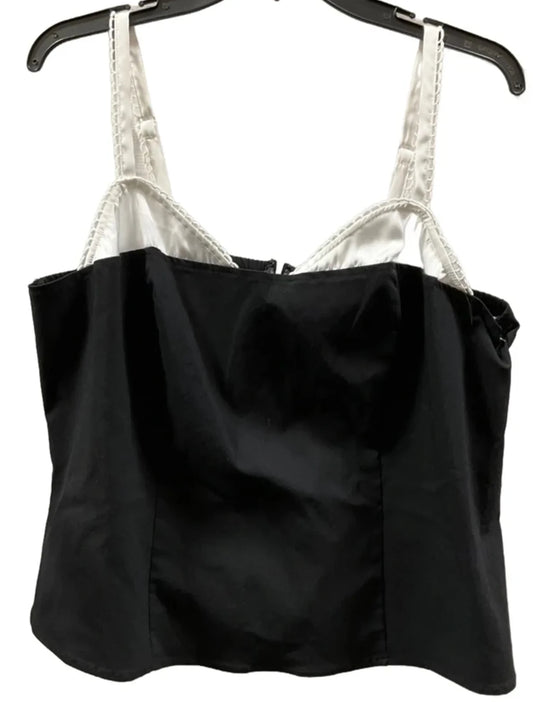 Top Sleeveless By Torrid In Black & White, Size: 14