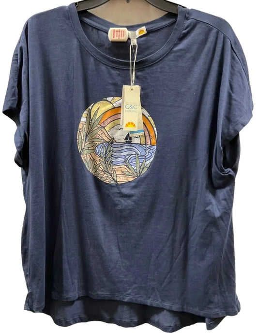 Top Short Sleeve By C And C In Blue, Size: Xl