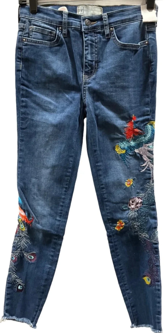 Jeans Skinny By Free People In Blue Denim, Size: 2