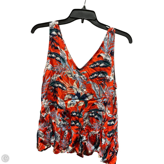 Top Sleeveless By Loft In Orange, Size: M