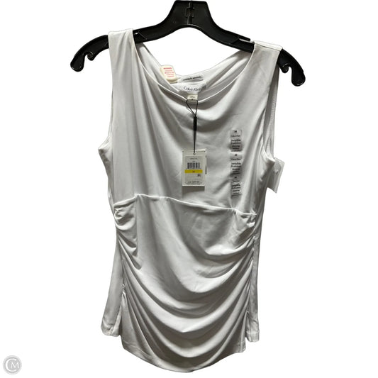 Top Sleeveless By Calvin Klein In White, Size: M