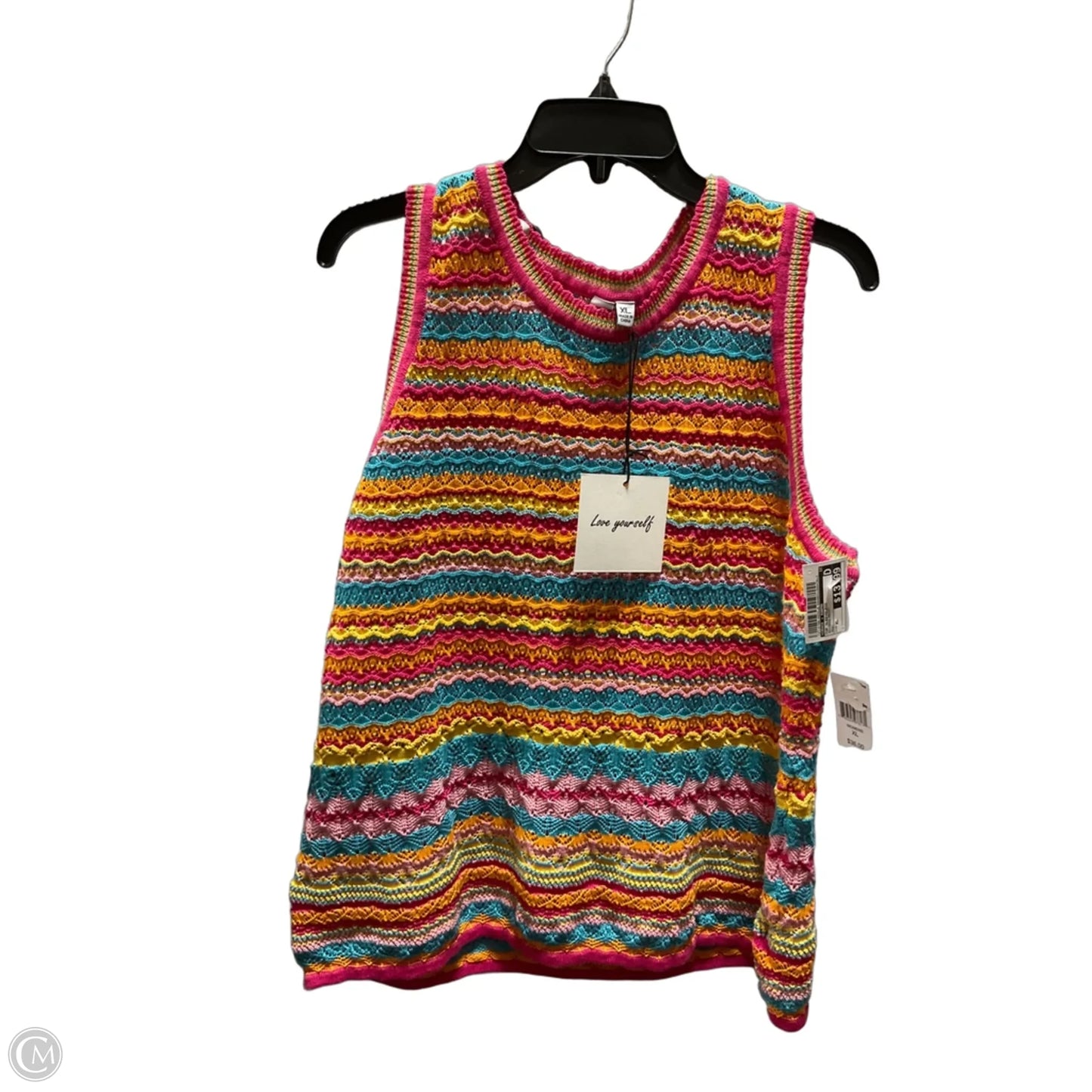 Top Sleeveless By Grace + Karma In Rainbow Print, Size: Xl