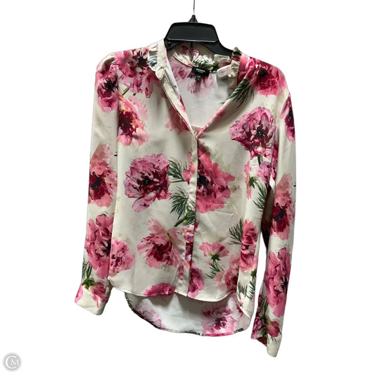 Blouse Long Sleeve By Express In Floral Print, Size: S