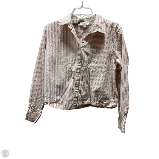 Blouse Long Sleeve By Loft In Pink, Size: S