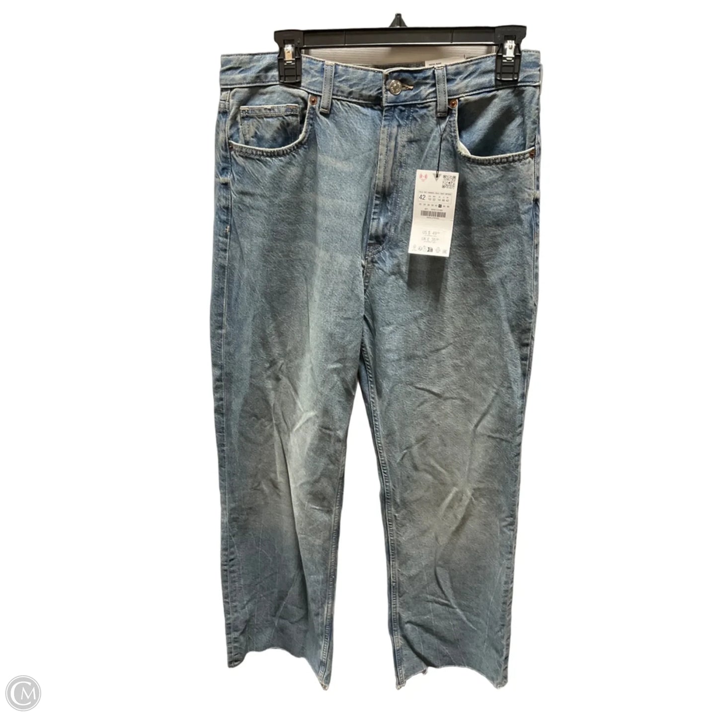 Jeans Wide Leg By Zara In Blue Denim, Size: 10