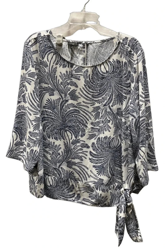 Top 3/4 Sleeve By Talbots In Blue, Size: 18
