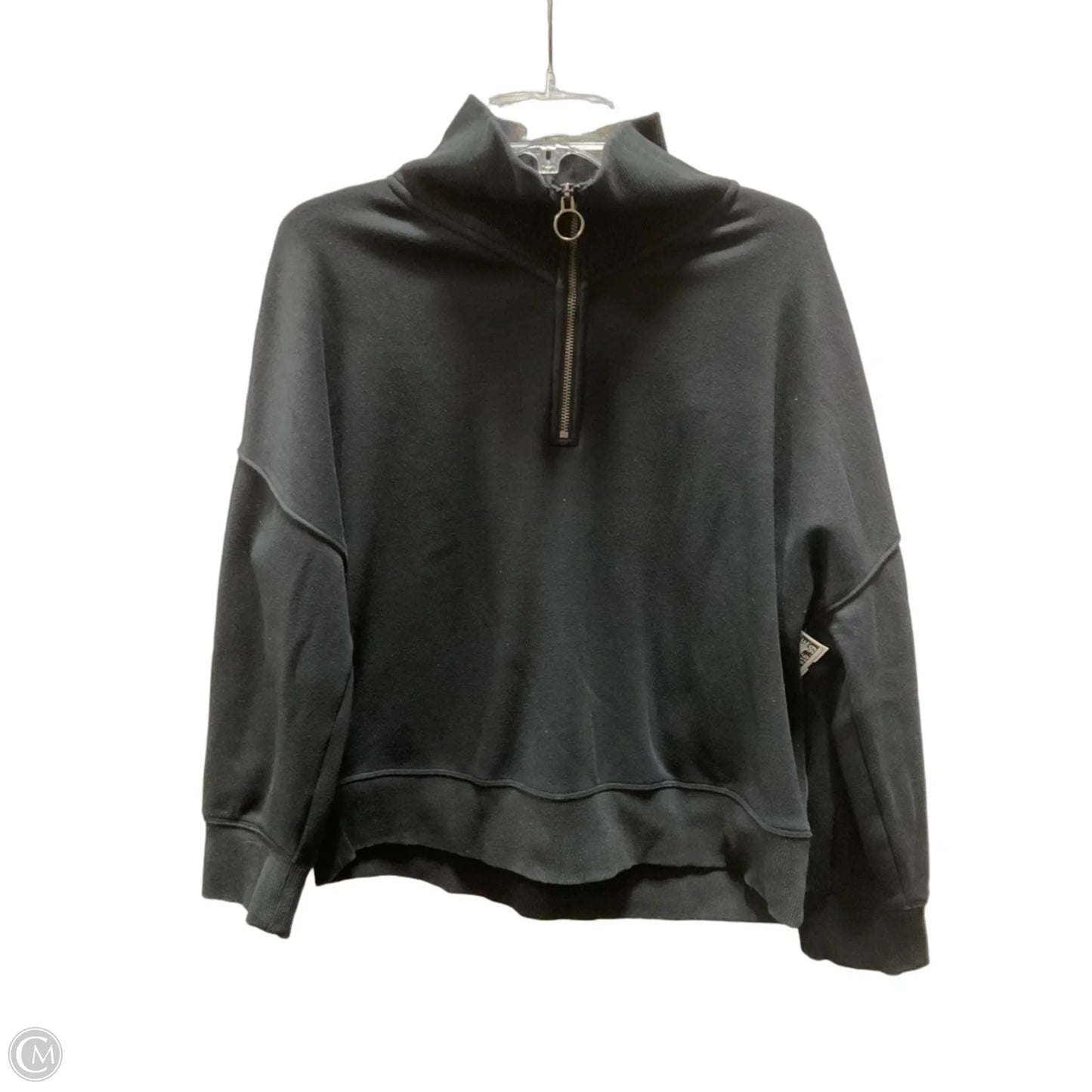 Athletic Top Long Sleeve Collar By Athleta In Black, Size: Lp