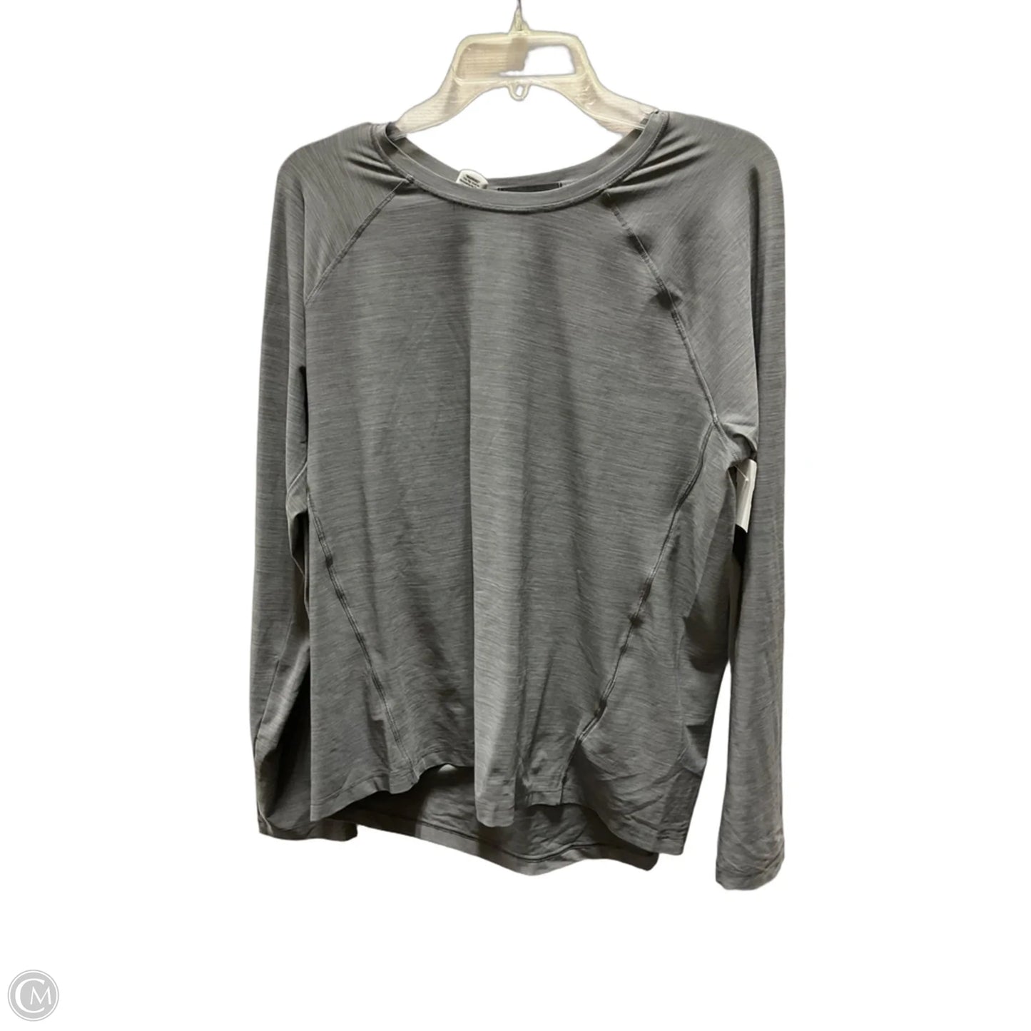 Athletic Top Long Sleeve Collar By Athleta In Grey, Size: L