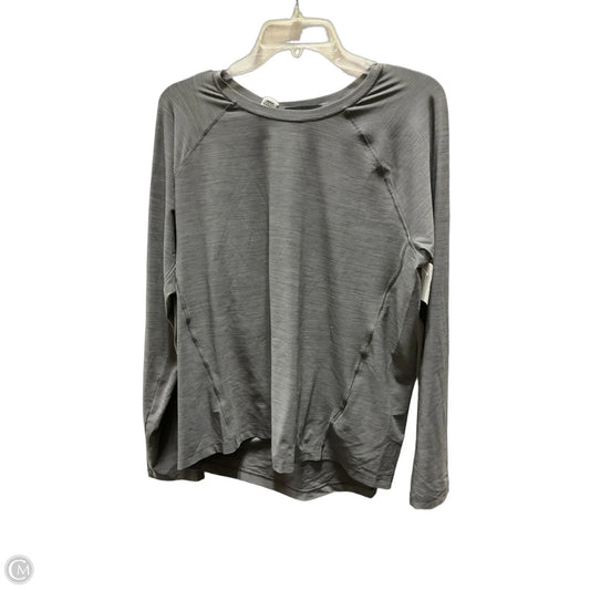 Athletic Top Long Sleeve Collar By Athleta In Grey, Size: L