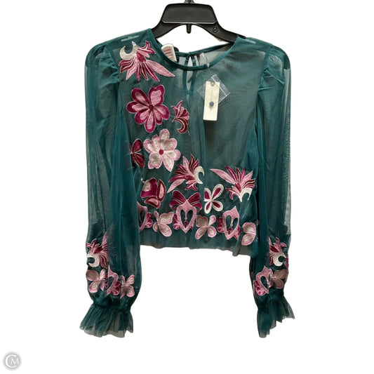 Top Long Sleeve By Anthropologie In Green, Size: Xs