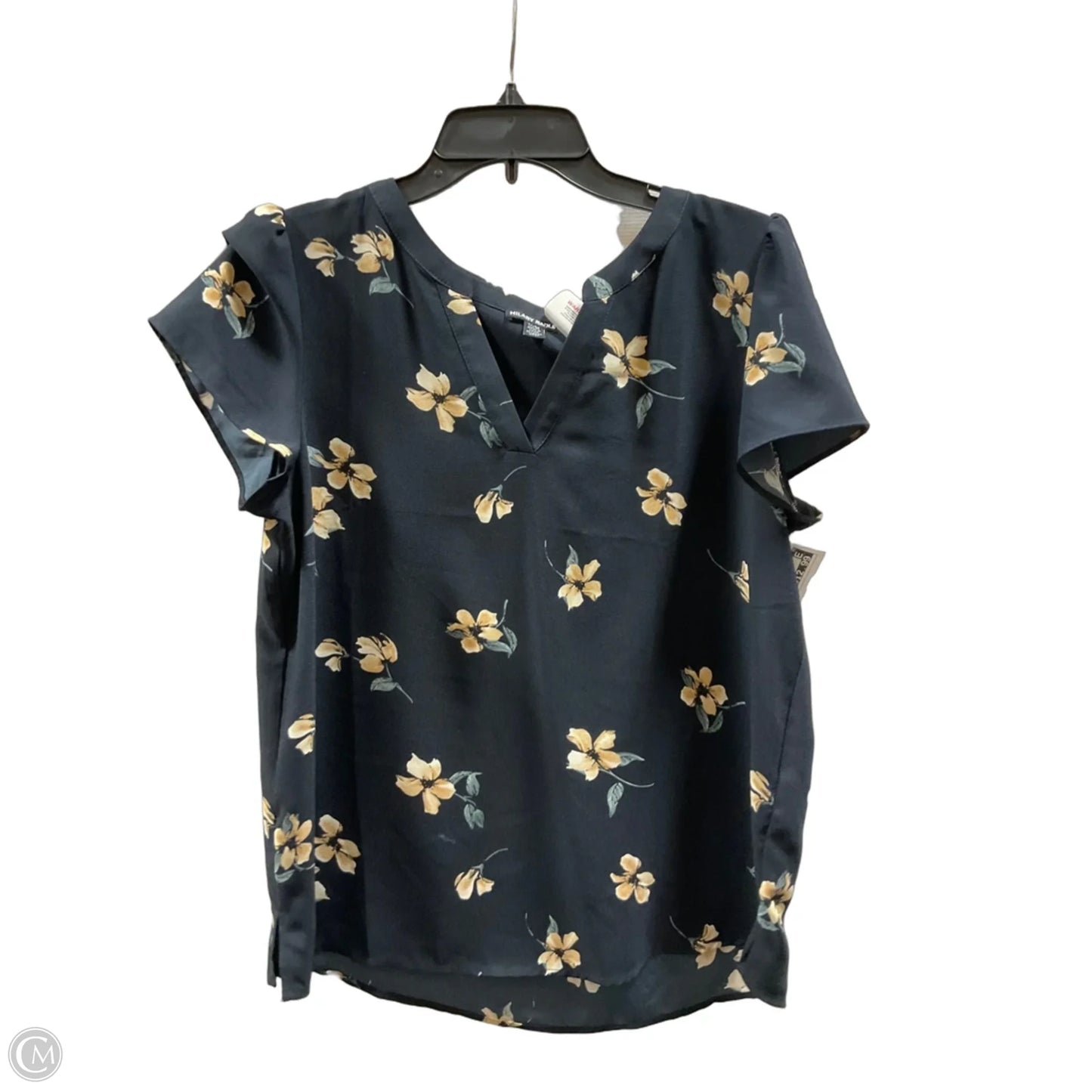 Top Short Sleeve By Hilary Radley In Navy, Size: M