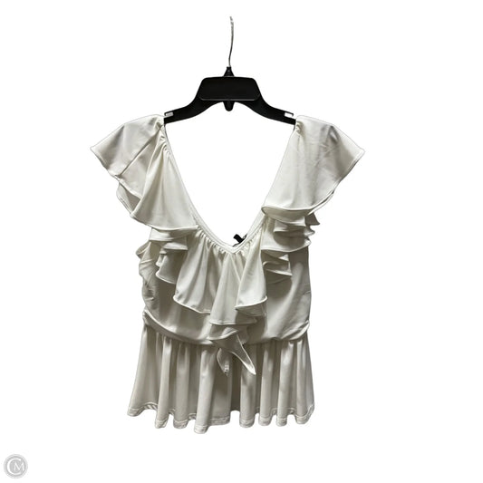 Top Short Sleeve By Express In White, Size: M