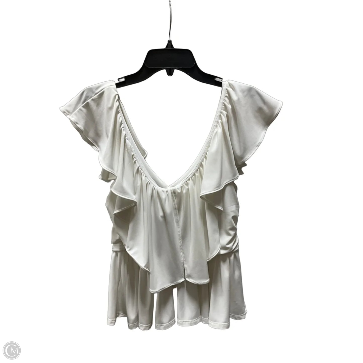 Top Short Sleeve By Express In White, Size: M